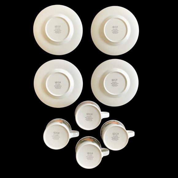 MIKASA Intaglio Garden Harvest Flat Cup and Saucer Sets of 4 - Picture 4 of 10